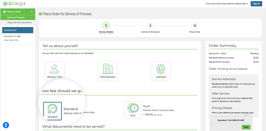 Service of Process | ABC Legal