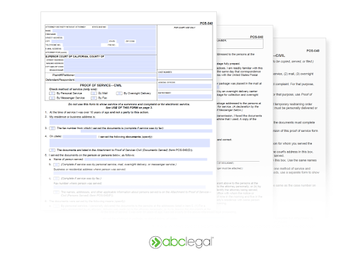 What is a proof of service - example