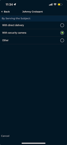 by serving the subject-1