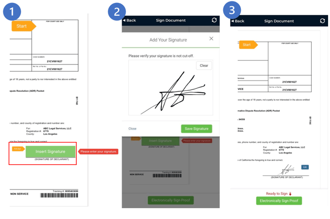 Insert and save signature