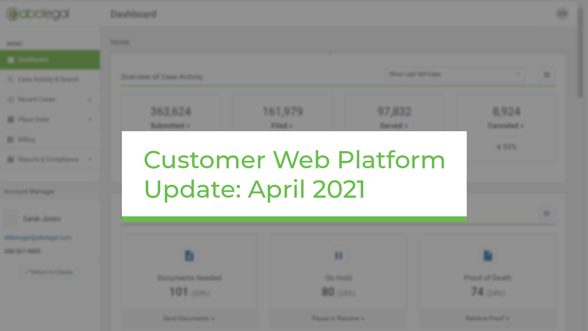 Customer Web Platform Update: April 2021