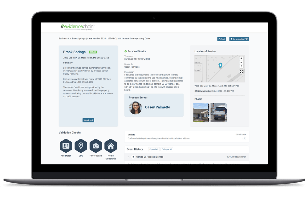 All the details from your serve, ready to share in a simple link
