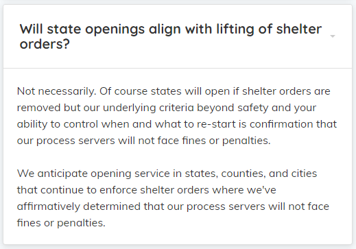 lifting shelter orders
