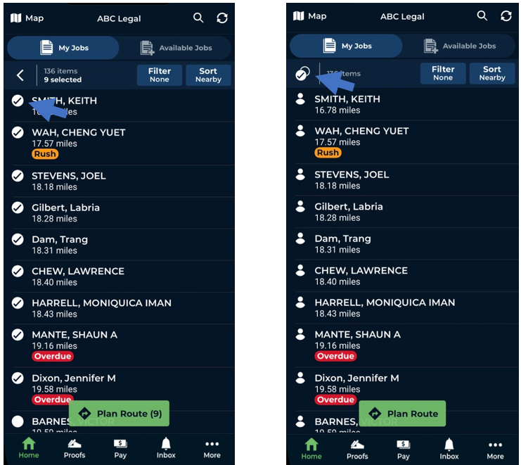 My jobs - select the orders you want added