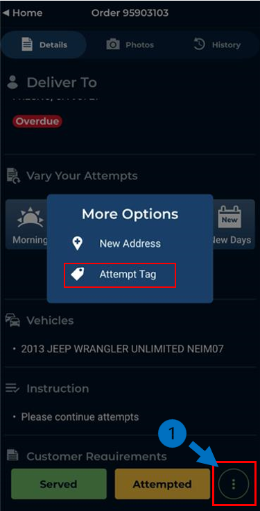 Attempt Tag in More Options